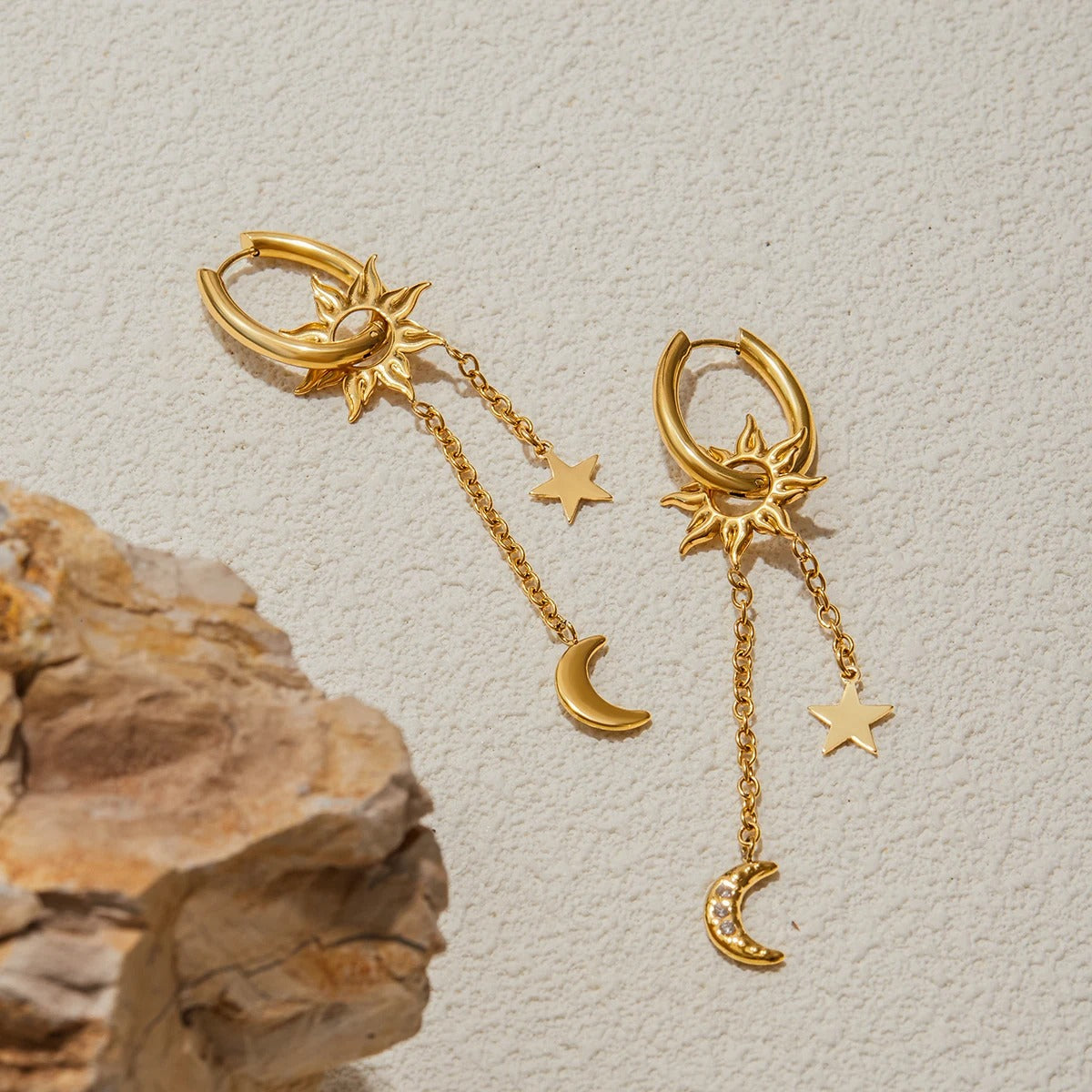Boucles Auréa – boucles d’oreilles dorées acier inoxydable femme élégantes