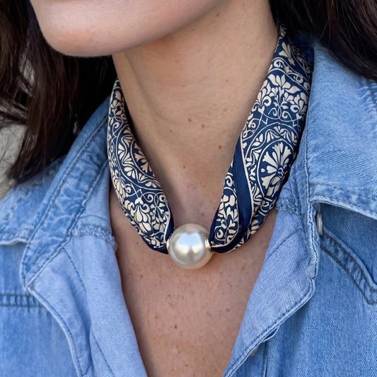 Collier Foulard — Bleu Riviera