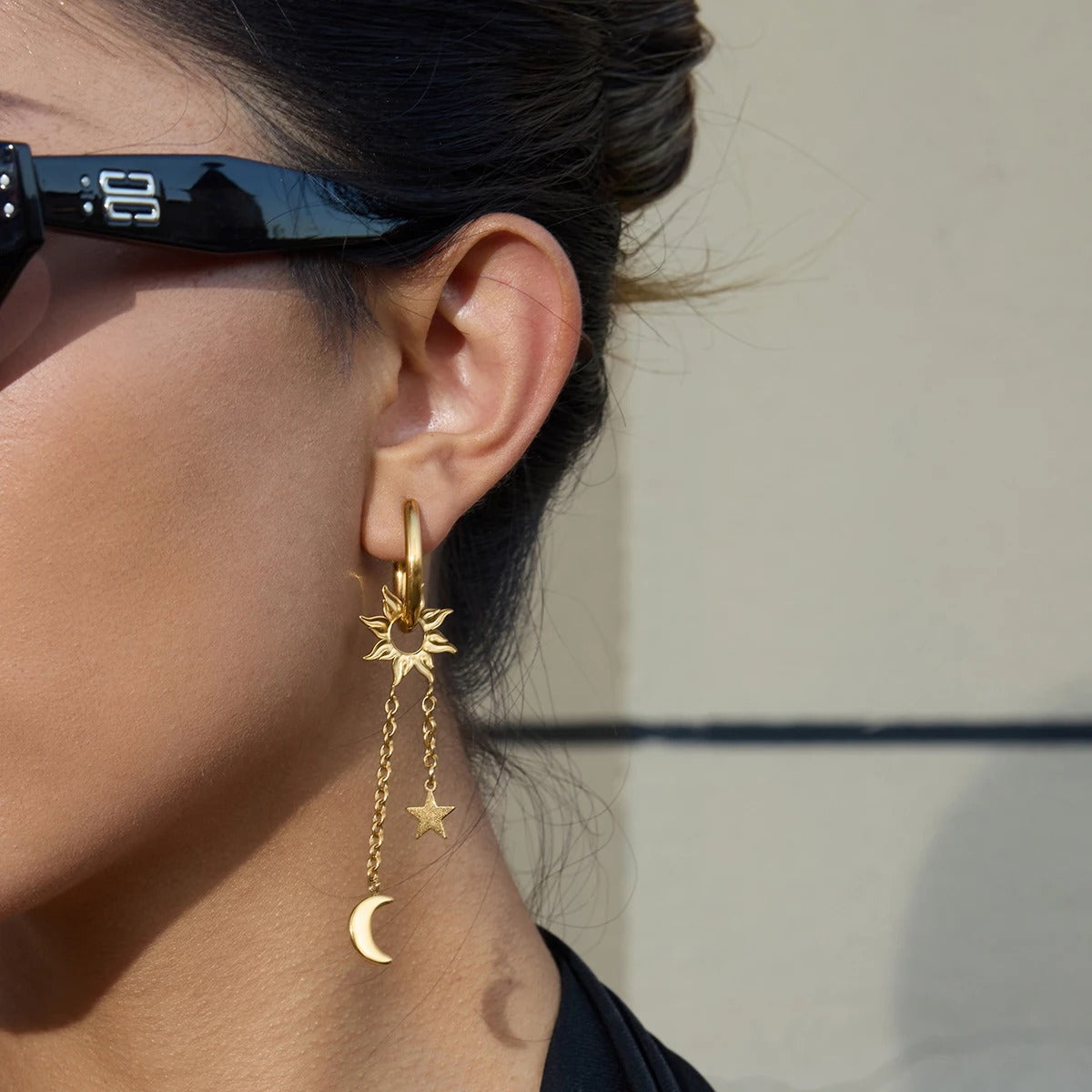 Boucles Auréa – boucles d’oreilles dorées acier inoxydable femme élégantes